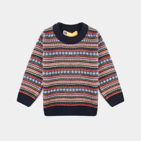 Boys Acrylic Sweater Tribal-Multi