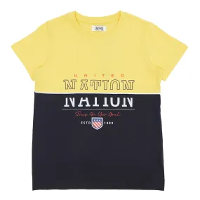 Boys Casual Yellow Half Sleeve  T-Shirt