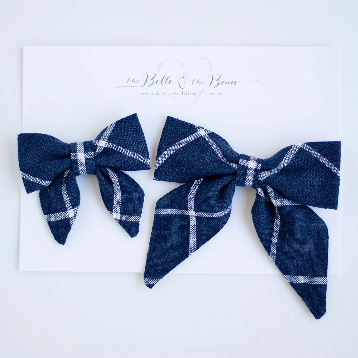 Boy's Necktie / Navy Linen Window Pane