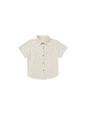 Boys Tops | Collared Shirt - Dove Check | Rylee and Cru