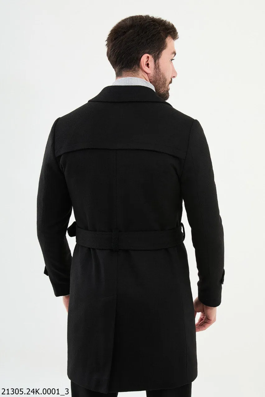 Brabion Marco Slim Fit Black Coat