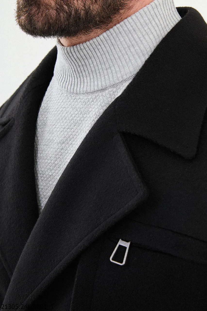 Brabion Marco Slim Fit Black Coat