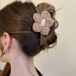 Braid Flower Claw Clip