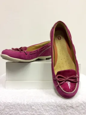 BRAND NEW CLARKS UN STUCTURED PINK SUEDE & LEATHER LOAFERS SIZE 6D/39