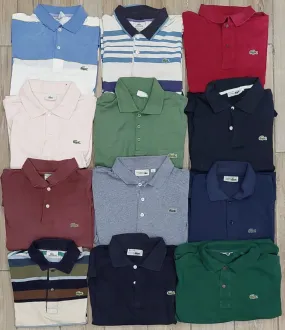 Branded Lacoste Collar T-Shirts - 20 Pieces