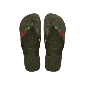 Brasil Logo Flip Flops Tech II By Havaianas, Green Olive
