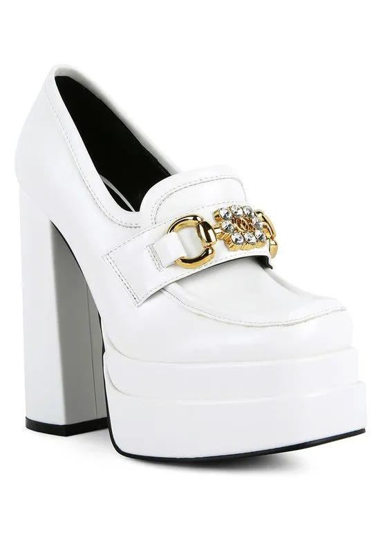 BRATZ High Block Heeled Jewel Platform Loafers