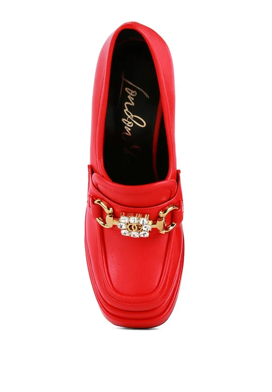 BRATZ High Block Heeled Jewel Platform Loafers
