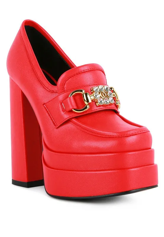 BRATZ High Block Heeled Jewel Platform Loafers