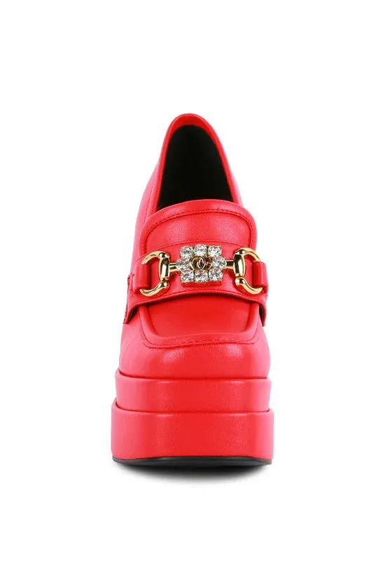 BRATZ High Block Heeled Jewel Platform Loafers