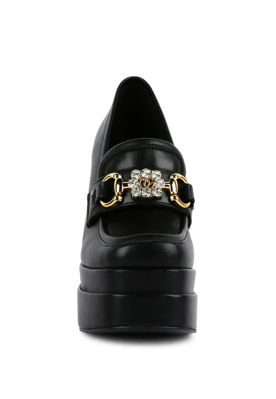 BRATZ High Block Heeled Jewel Platform Loafers