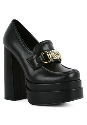 BRATZ High Block Heeled Jewel Platform Loafers