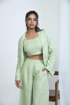 Breathable Hemp Crop Top with Adjustable Fit | Pistachio - light green