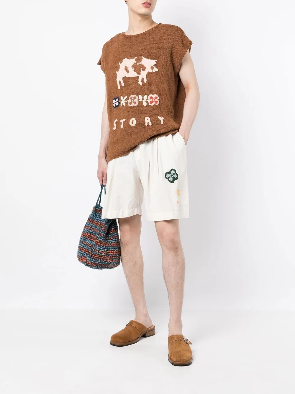 Bridge Crochet-Appliqué Shorts