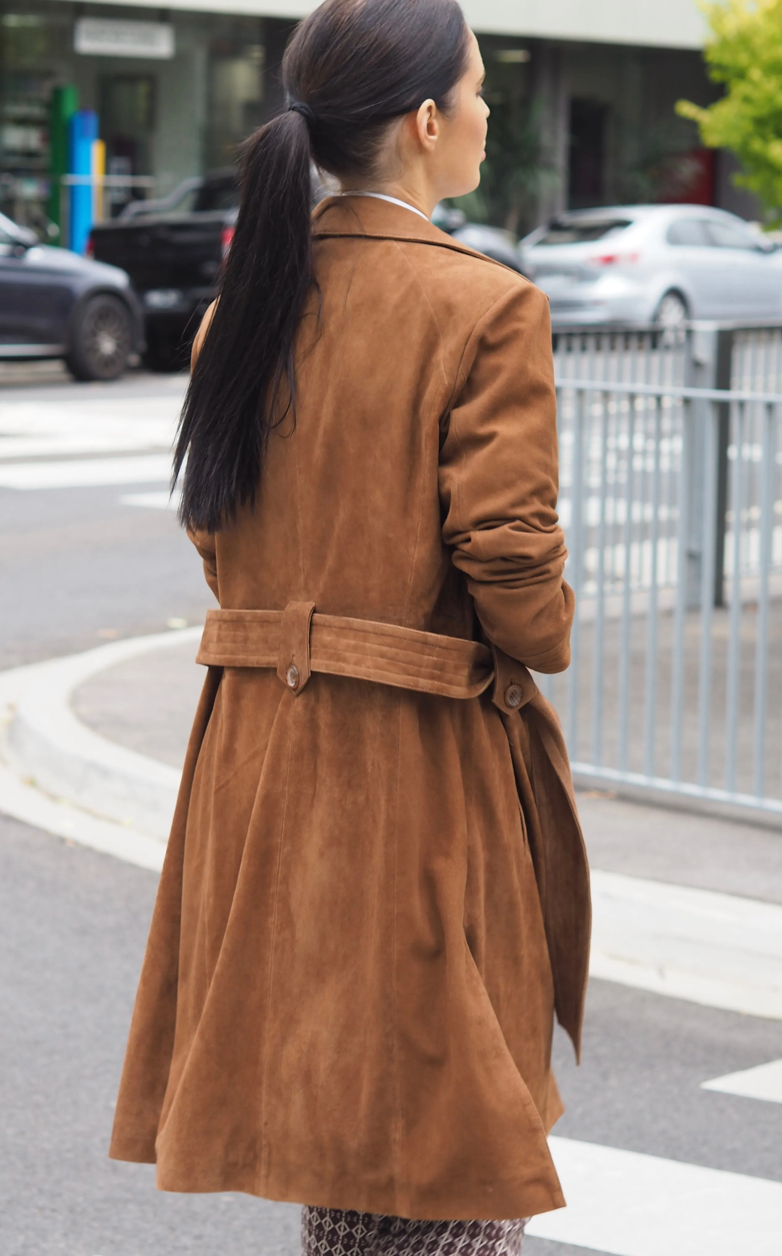 Bridgette Suede Trench Coat | Tan