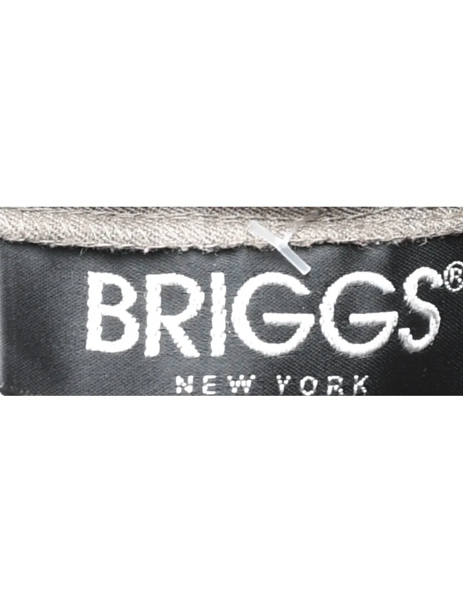 Briggs Grey Tapered Pleated Trousers - W32 L29