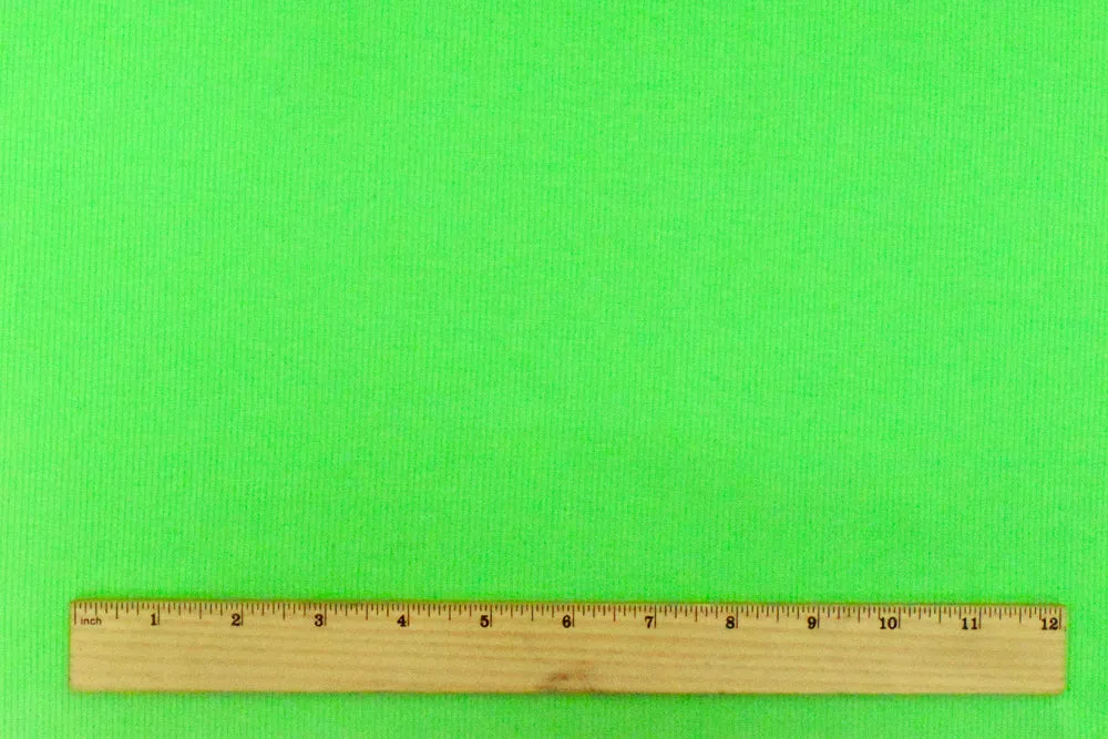 Bright Green 2x2 Stretch Polyester Rib Knit Fabric