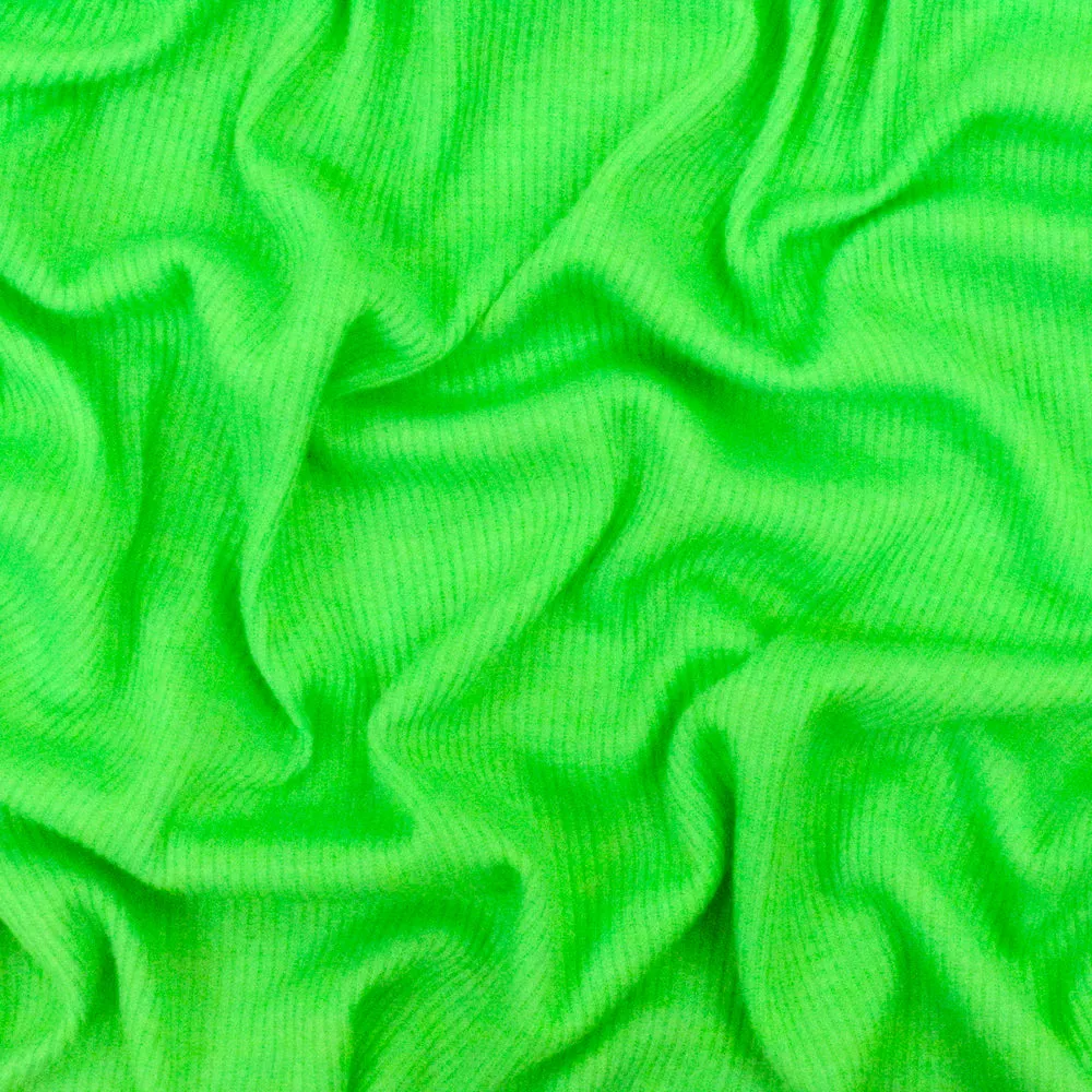 Bright Green 2x2 Stretch Polyester Rib Knit Fabric