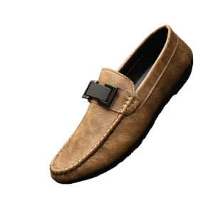 British boys' men's shoes soft sole leather surface men's loafer beanie shoes men's platform summer spirit guy dress wear-resistant