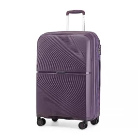 British Traveller 24 Inch Spinner Hard Shell PP Suitcase with TSA Lock - Purple | Lightweight & Durable Travel Luggage