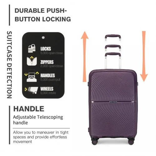 British Traveller 28" Purple Spinner Hard Shell PP Suitcase with TSA Lock
