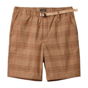 Brixton Steady Cinch Nylon Utility Shorts Brown Houndstooth
