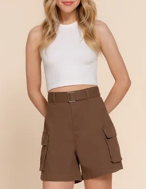 Brooklyn Chocolate Cotton Cargo Shorts