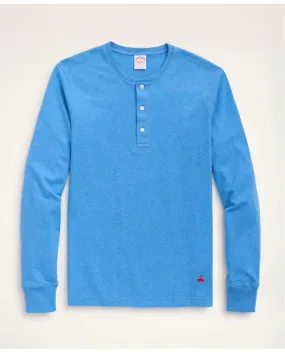 Brooks Brothers Men's Cotton Jersey Henley Blue Heather