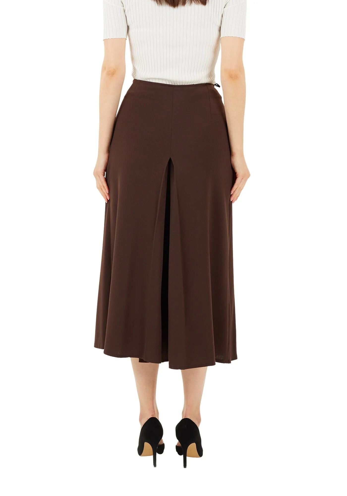 Brown Cropped Palazzo Pants - G-Line