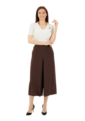 Brown Cropped Palazzo Pants - G-Line