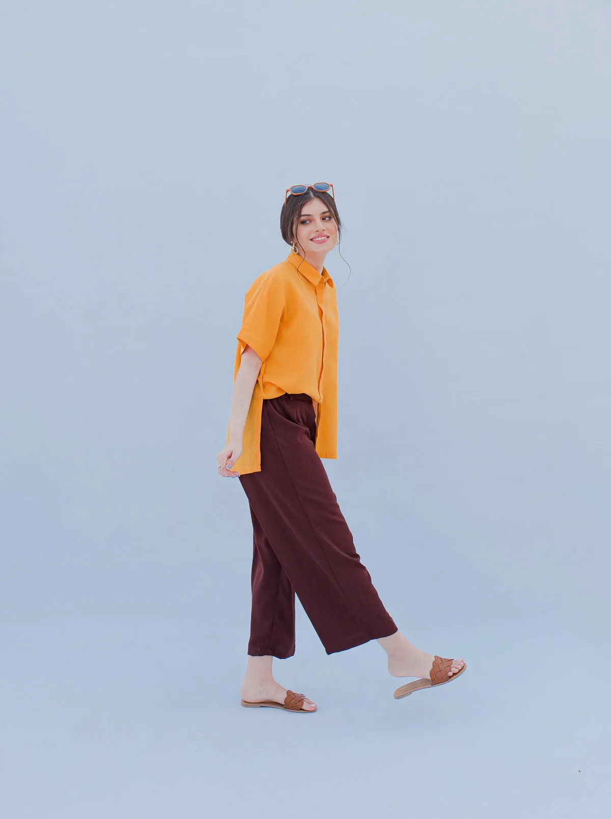 BROWN FLOWY CULOTTES