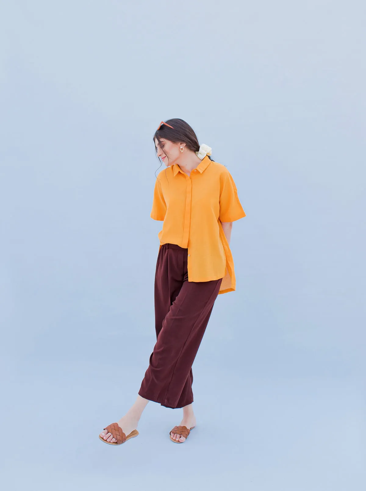 BROWN FLOWY CULOTTES