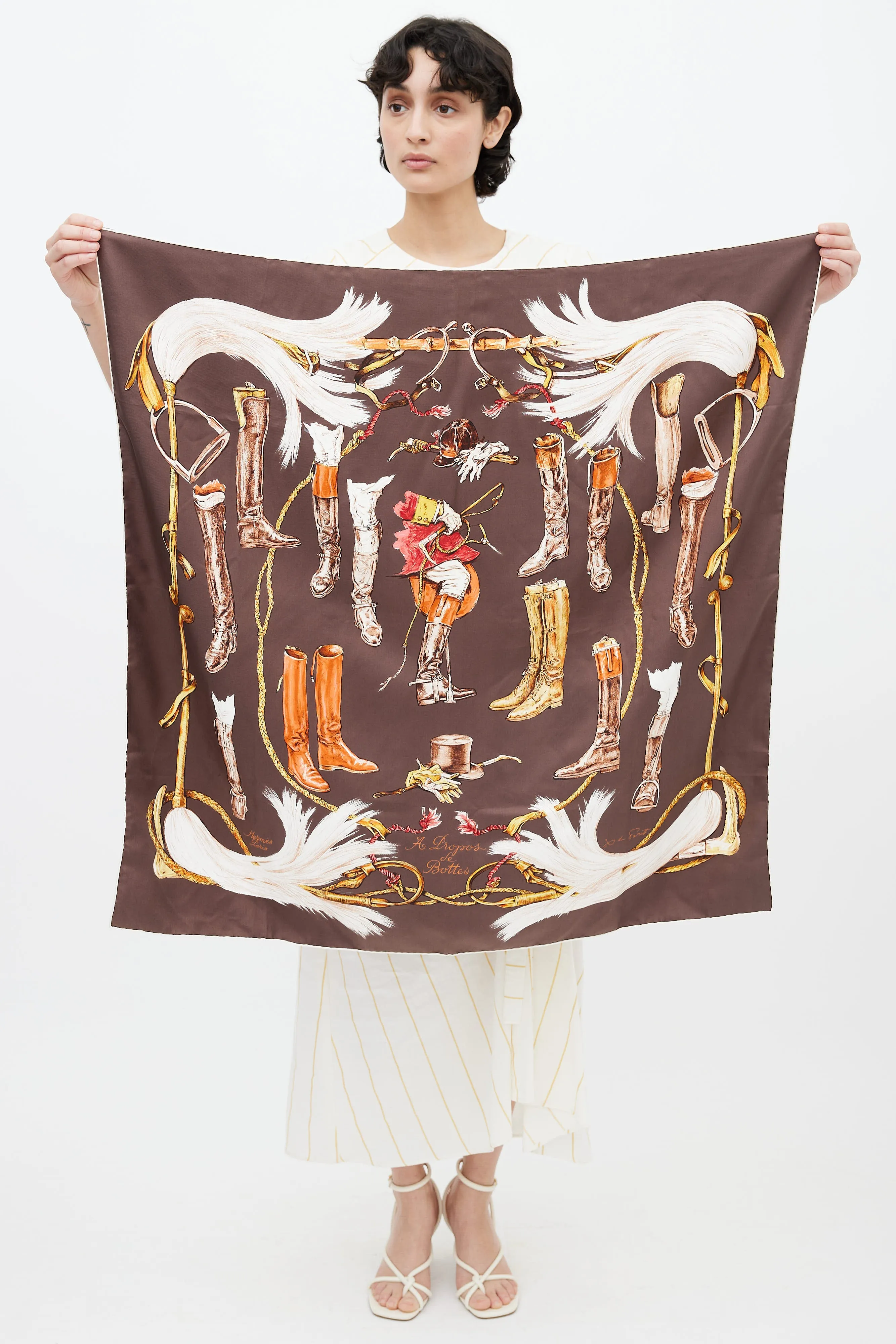 Brown Silk A Propos De Bottes Scarf