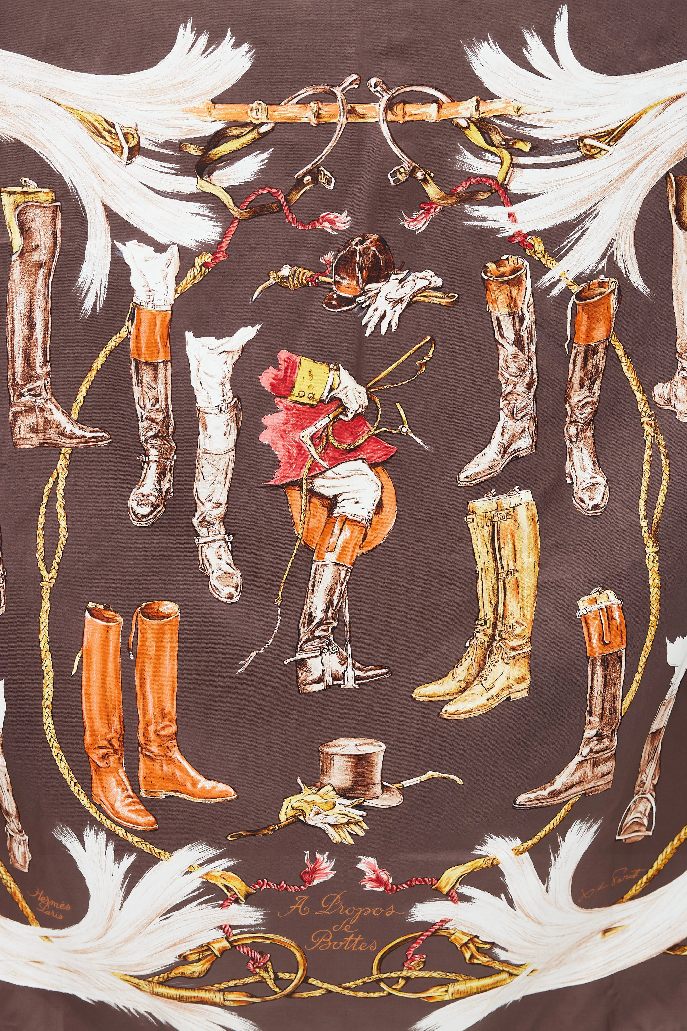 Brown Silk A Propos De Bottes Scarf