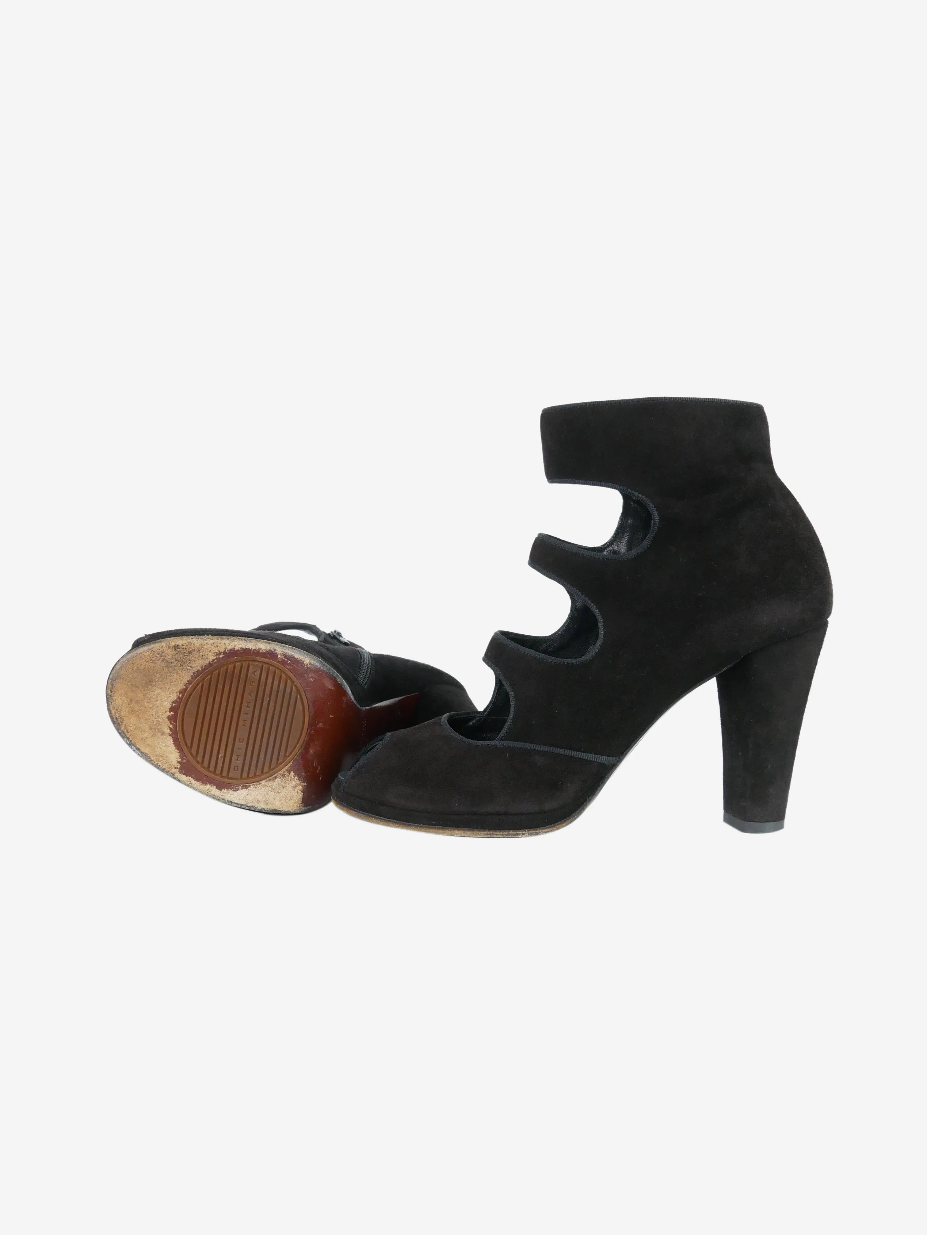 Brown suede heels - size EU 39