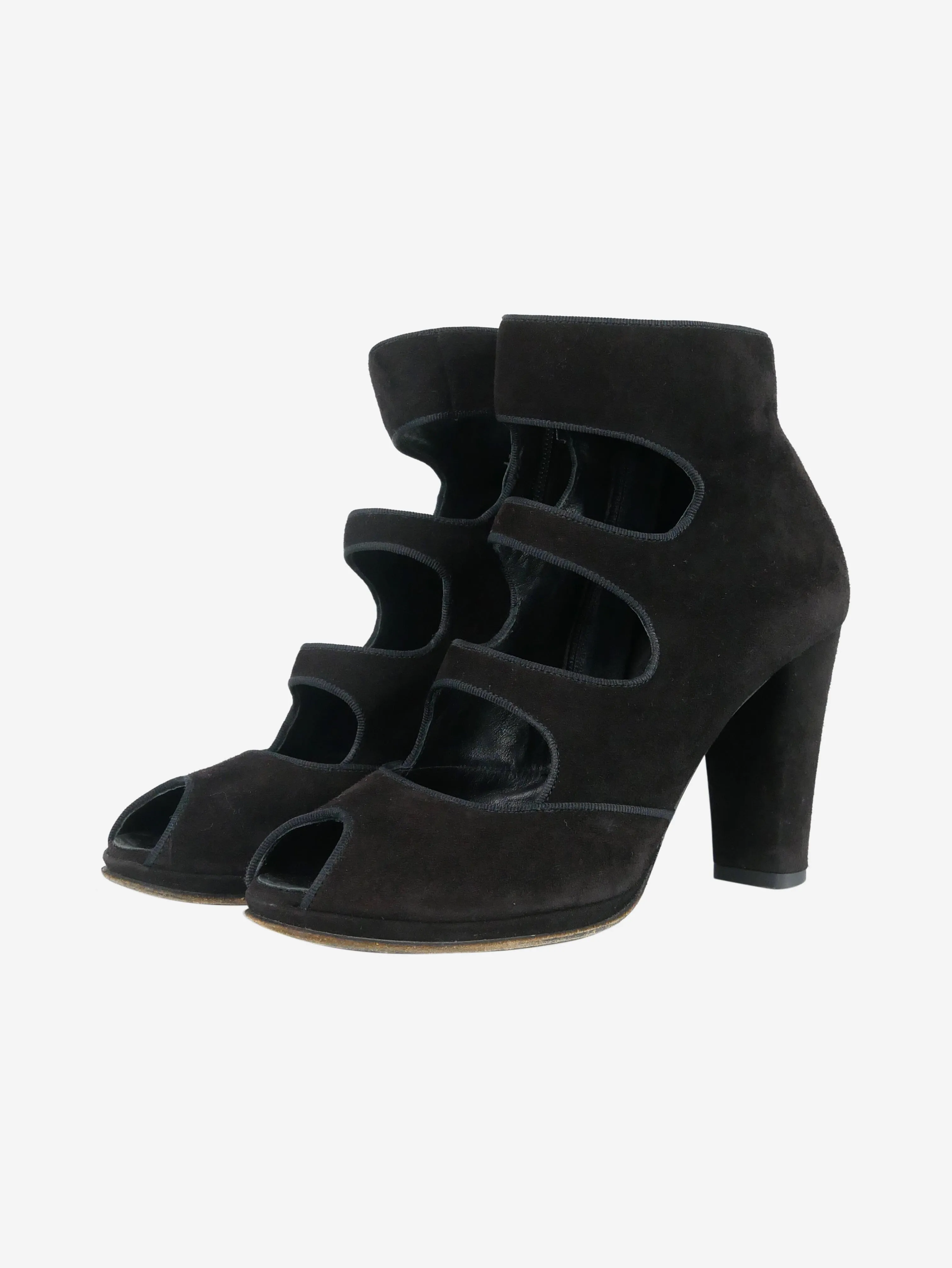 Brown suede heels - size EU 39