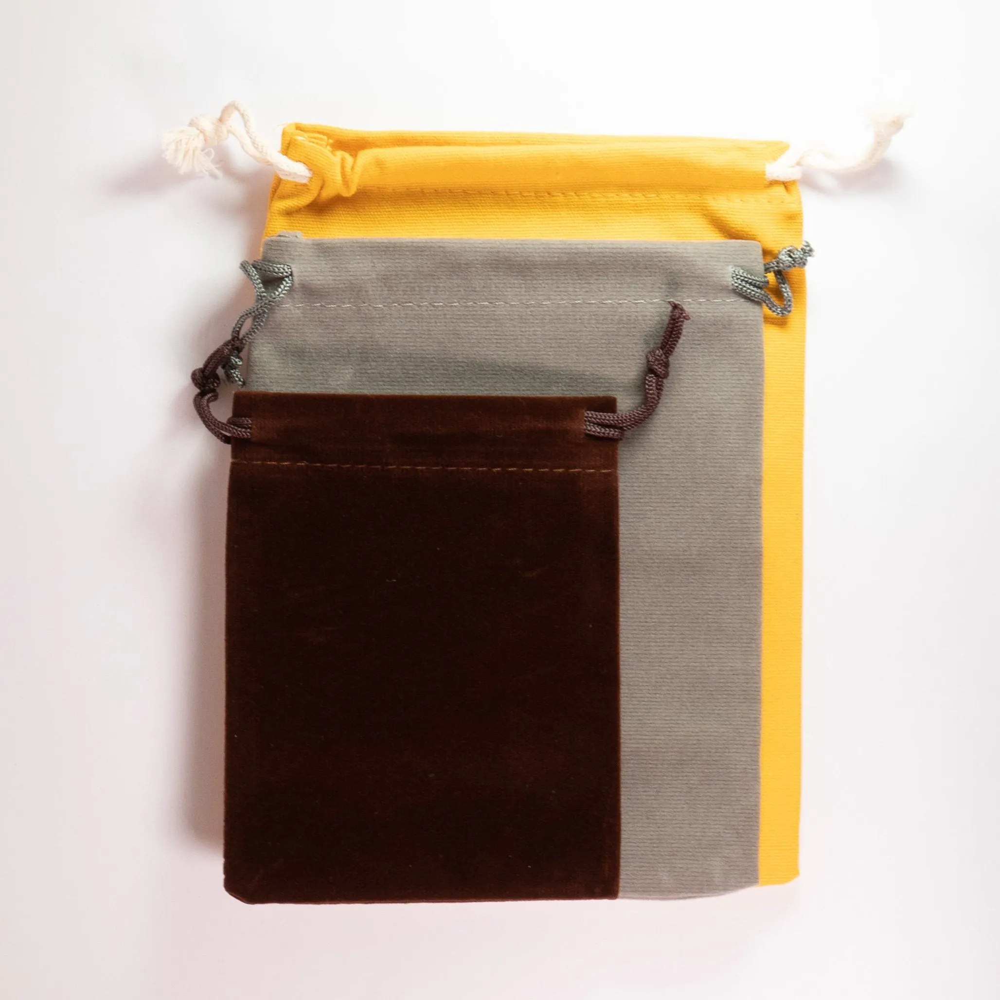 Brown Velvet 15x12cm Drawstring Bag