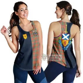 Bruce Ancient Tartan Women's Racerback Tanks Alba with Scottish Lion Royal Arm Half Style