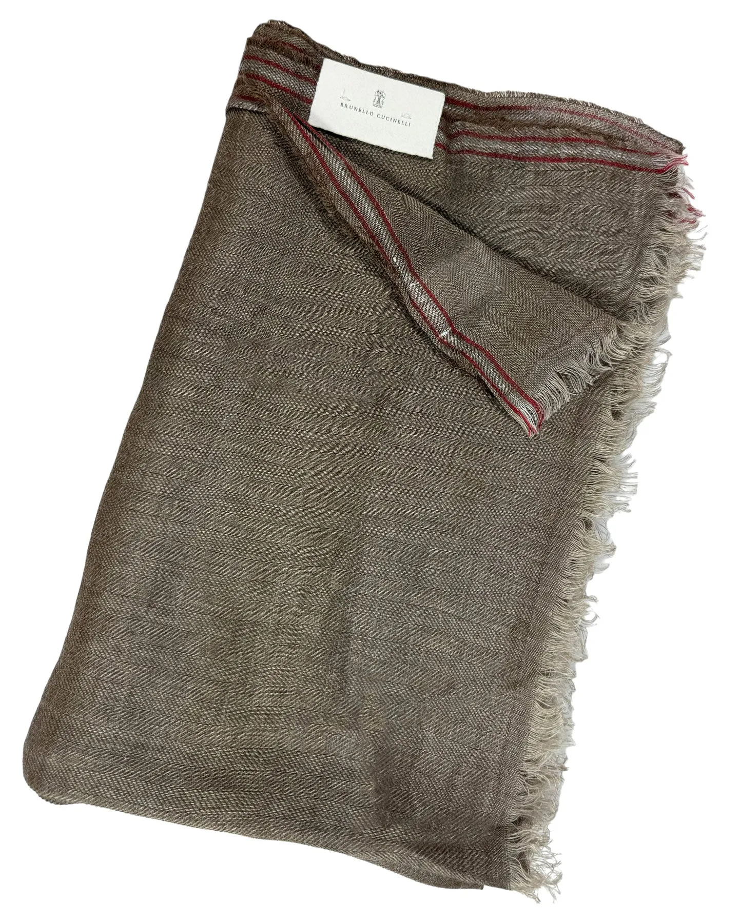 Brunello Cucinelli Scarf Taupe - Linen Silk Men Shawl SALE