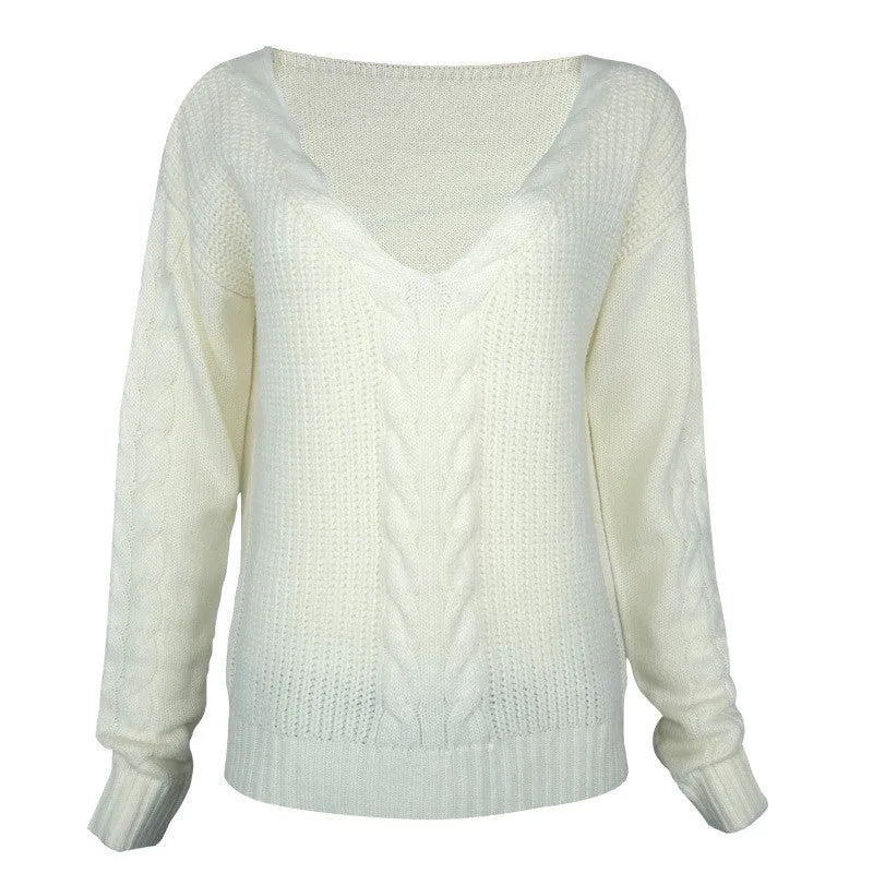 Bubble Hollow Out Long-Sleeved Sweater