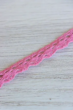 Bubblegum Pink .5" Wide Crochet Lace Trim