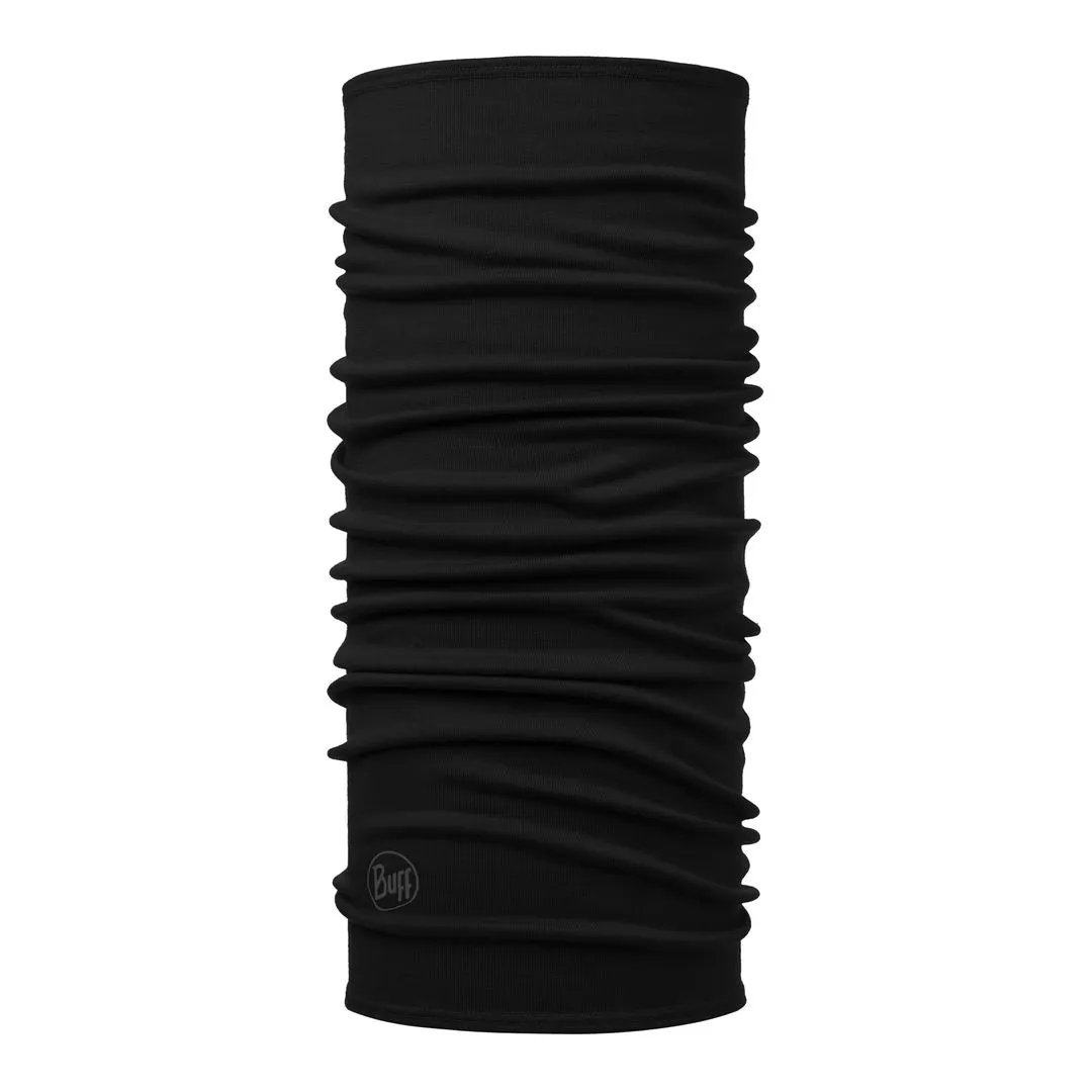 Buff Merino Midweight Solid Black Multifunctional Neckwear