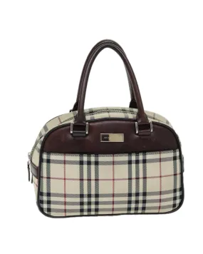 BURBERRY Small Check Satchel Handbag BeigeBrown