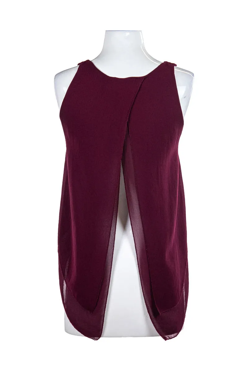Burgundy Open-back Top
