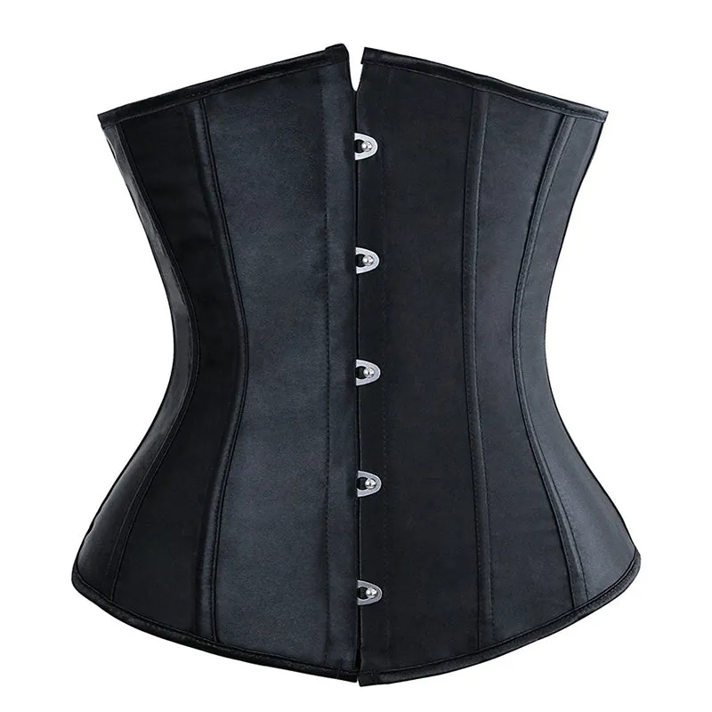 Busk Lacing-up Waist Cincher Underbust Corset Sexy Bustier Top Summer Underwear Clothing Black White Lingerie G-string S-6XL