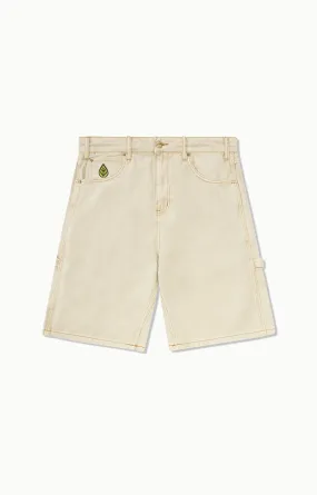Butter Goods Weathergear Heavy Weight Denim Shorts, Washed Khaki