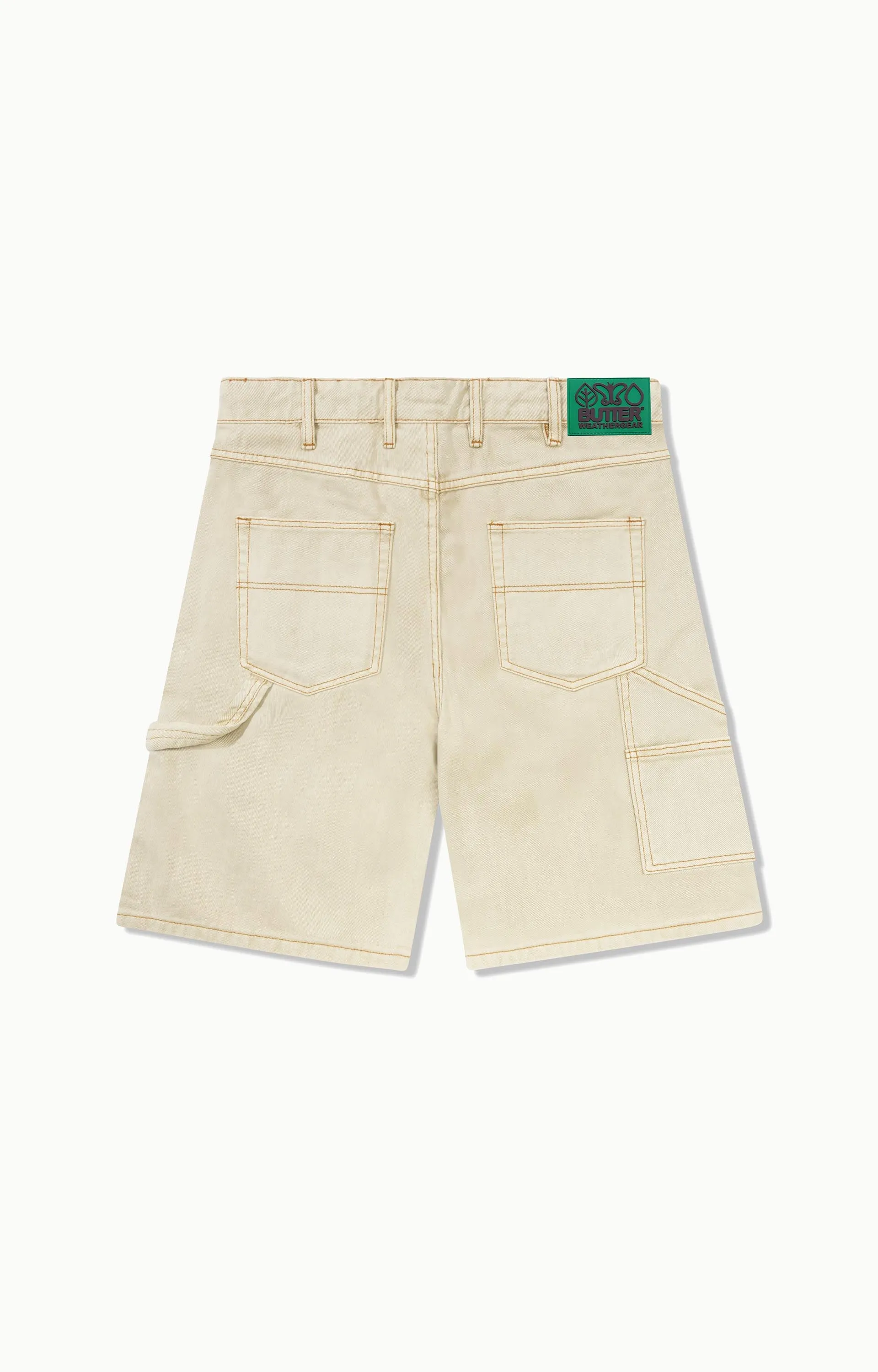 Butter Goods Weathergear Heavy Weight Denim Shorts, Washed Khaki