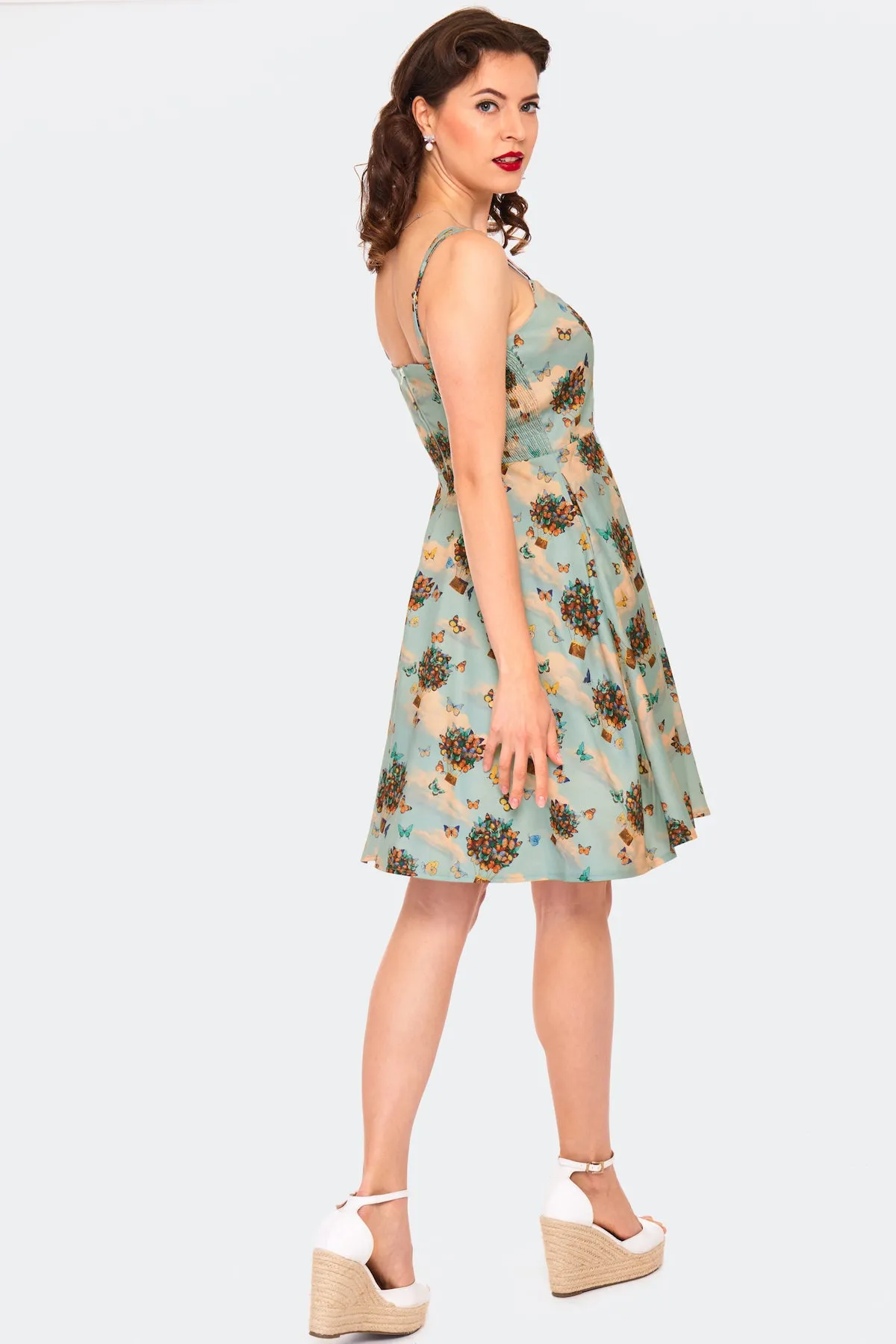 Butterfly Air Balloon Dress in Blue by Voodoo Vixen