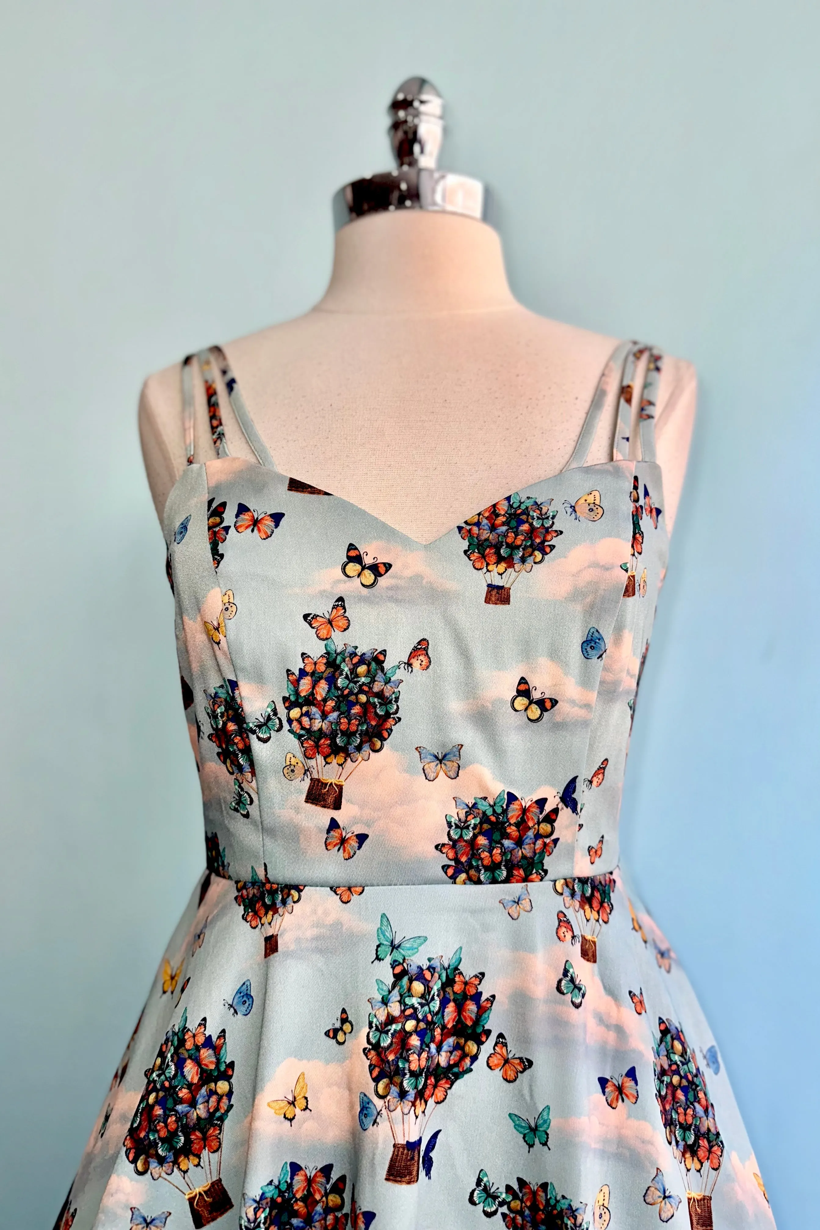 Butterfly Air Balloon Dress in Blue by Voodoo Vixen