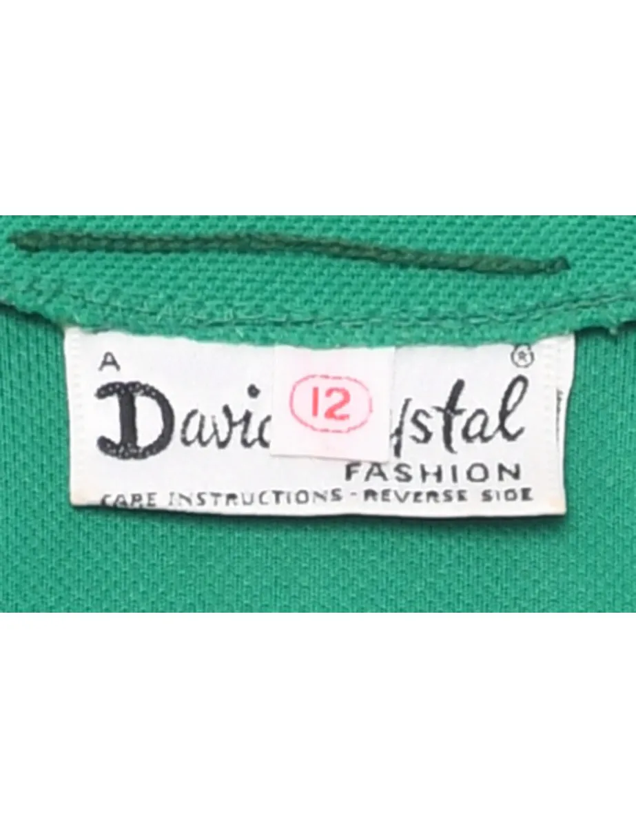 Button Front Green Dress - M